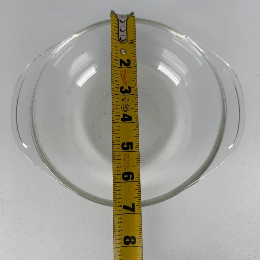 Vintage Pyrex 022 1 QT Clear Glass Round Casserole Dish with Lid Made in USA